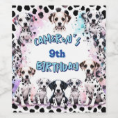 愛らしいダルマチア誕生日ワインラベルセット ワインラベル (シングルラベル)