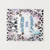 愛らしいダルメシアンの子犬の誕生日水彩画 タペストリー (正面(横))