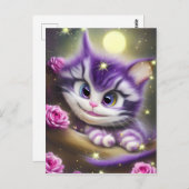 愛らしいチェシャ子猫 ポストカード (正面/裏面)