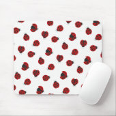 愛らしいチェック模様の格子縞のてんとう虫のグラフィックパターン マウスパッド (マウス)