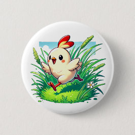 愛らしいチキン走キンの幸せ 缶バッジ