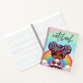 愛らしいチビ（小さくかわいく書いた感じ）ガールとレインボー組み ノートブック (内部)