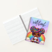 愛らしいチビ（小さくかわいく書いた感じ）ガールとレインボー組み ノートブック (内部)