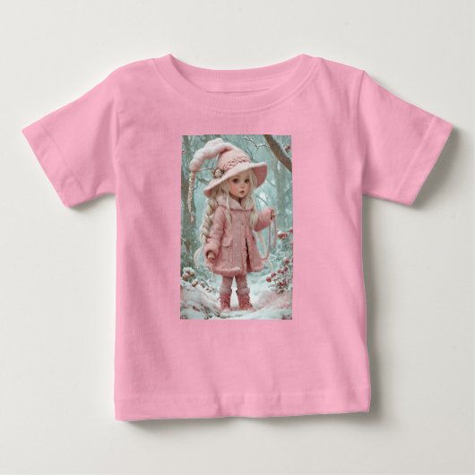 愛らしいチビ(小さくかわいく書いた感じ)スウィートアート ベビーTシャツ (正面)