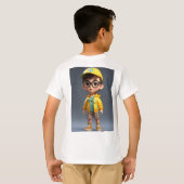 「愛らしいチャーム：男の子ステッカーTee」 Tシャツ (裏面フル)