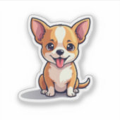 愛らしいチワホアドギー、スプンキーアイソメサイズ、小 シール (正面)