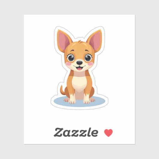 愛らしいチワワ、等角投影、小 シール (シート)