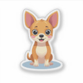 愛らしいチワワ、等角投影、小 シール (正面)
