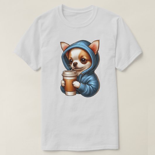 愛らしいチワワCupコーヒー Tシャツ (デザイン正面)