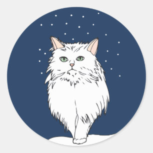 愛らしいチンチラペルシャ猫ステッカー ラウンドシール