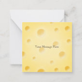 愛らしいチーズスライス魅力的黄淡い色の色カスタム ノートカード (裏面)