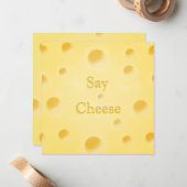 愛らしいチーズスライス魅力的黄淡い色の色カスタム ノートカード (正面/裏面インサイチュ)