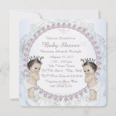 愛らしいツインガールベビーシャワー 招待状 (裏面)