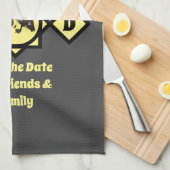 愛らしいツインダクリングスモノグラム写真 キッチンタオル (四つ折り)