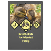 愛らしいツインダクリングスモノグラム写真 クリップボード (裏面)