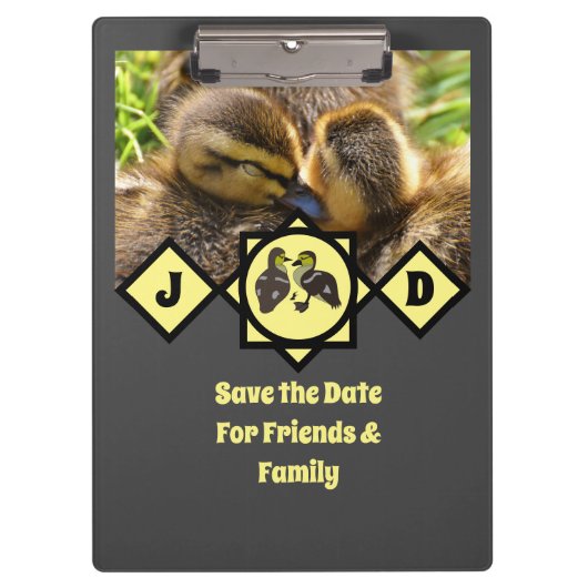 愛らしいツインダクリングスモノグラム写真 クリップボード (正面)