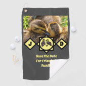 愛らしいツインダクリングスモノグラム写真 ゴルフタオル (インサイチュ)