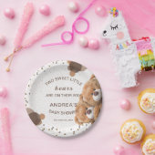 愛らしいツインベアーズベビーシャワー紙プレート ペーパープレート (パーティー)