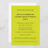 愛らしいツインベビーシャワー招待状 招待状 (正面/裏面)