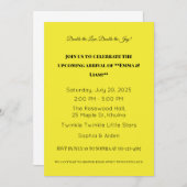 愛らしいツインベビーシャワー招待状 招待状 (正面/裏面)