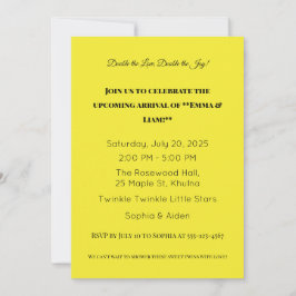 愛らしいツインベビーシャワー招待状 招待状