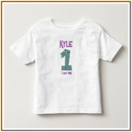 愛らしいティール（緑がかった色）&パープル私は1つ トドラーTシャツ