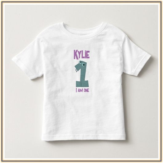 愛らしいティール（緑がかった色）&パープル私は1つ トドラーTシャツ