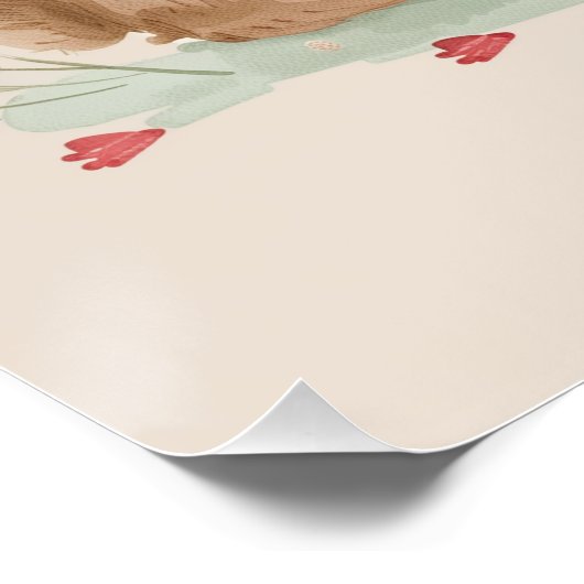 愛らしいテディベアとバニーがお茶を飲む – AI Art ポスター (コーナー)