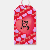 愛らしいテディベアと花でバレンタイン ギフトタグ (裏面)