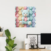 愛らしいテディベアのポスタールーム子供へデコール ポスター (ホームオフィス)