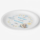 愛らしいテディベアオンザムーン男の赤ちゃんシャワー ペーパープレート (アングル)