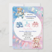 愛らしいテディベアジェンダーリビールパーティの招待状 招待状 (正面)