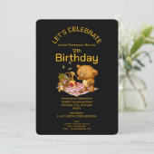 愛らしいテディベアピクニック誕生日招待状 招待状 (スタンド正面)
