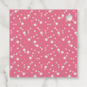 愛らしいテディベアピンク&金ゴールドベビーガールシャワー フェイバータグ (裏面)