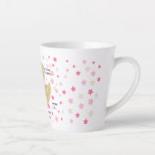 愛らしいテディベアベビーガール誕生統計 カフェラテマグ (右)