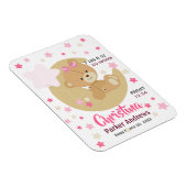 愛らしいテディベアベビーガール誕生統計 マグネット (右側)