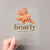 愛らしいテディベアベビーシャワー招待状 アクリル招待状 (インサイチュ (ポータブル))