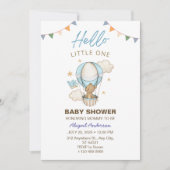 愛らしいテディベアボーイキッドベイビーシャワー招待状 招待状 (正面)