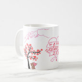 愛らしいテディベアラブマグ コーヒーマグカップ (正面左)