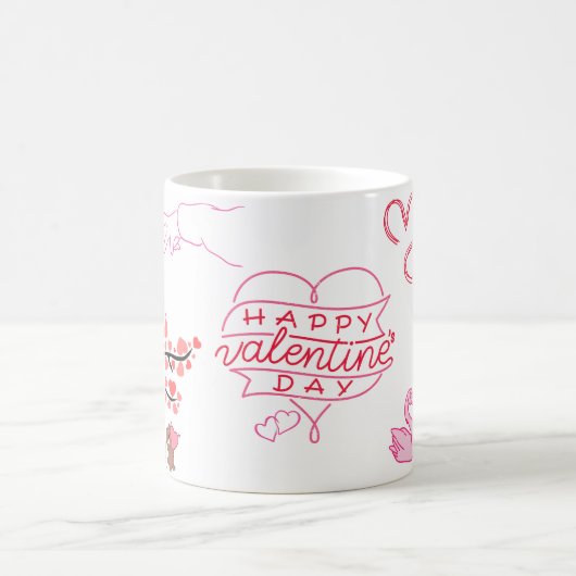 愛らしいテディベアラブマグ コーヒーマグカップ (中央)