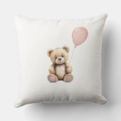 愛らしいテディベアーベビーガール子供部屋ピンクボホ クッション (裏面)