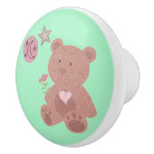 愛らしいテディベアームーン&スターズイングリーン セラミックノブ (右)