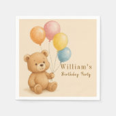 愛らしいテディベア紙ナプキンス スタンダードカクテルナプキン (正面)