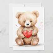 愛らしいテディベア誕生日パーティー 招待状 (裏面)