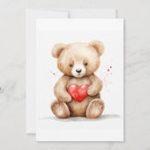 愛らしいテディベア誕生日パーティー 招待状 (裏面)