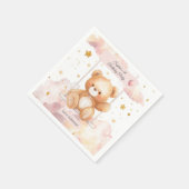 愛らしいテディベア誕生日-カスタムコースター スタンダードカクテルナプキン (角)