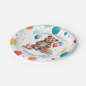 愛らしいテディベア1ST誕生日パーティー ペーパープレート (アングル)