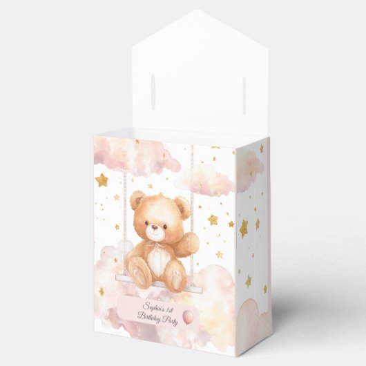 愛らしいテディベア1st誕生日 フェイバーボックス (オープン)