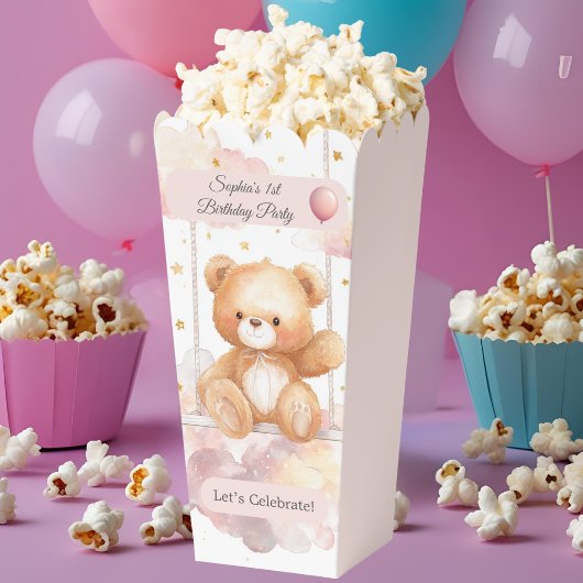 愛らしいテディベア – カスタム誕生日 フェイバーボックス