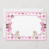 愛らしいテディー・ベアのサンキューカードのピンク サンキューカード (裏面)